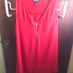 3/18 Express Red Sleeveless Zipper Tank Top/Cami